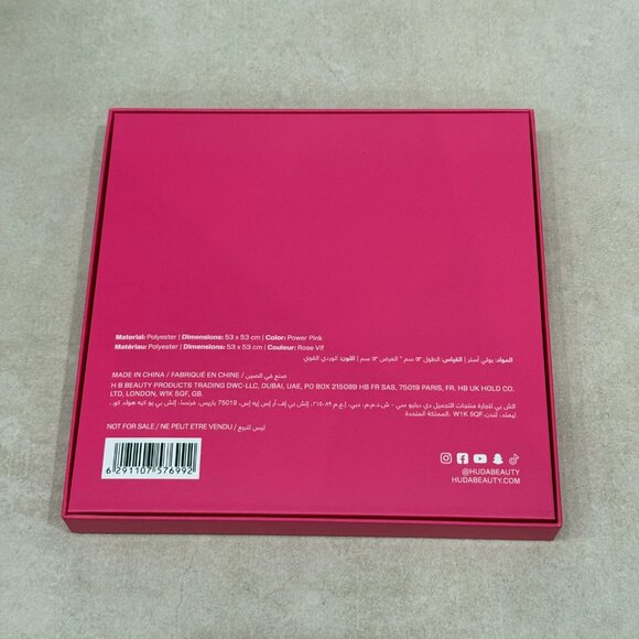 Huda Beauty Power Pink Logo Scarf 53x53cm Polyester - Picture 3 of 3